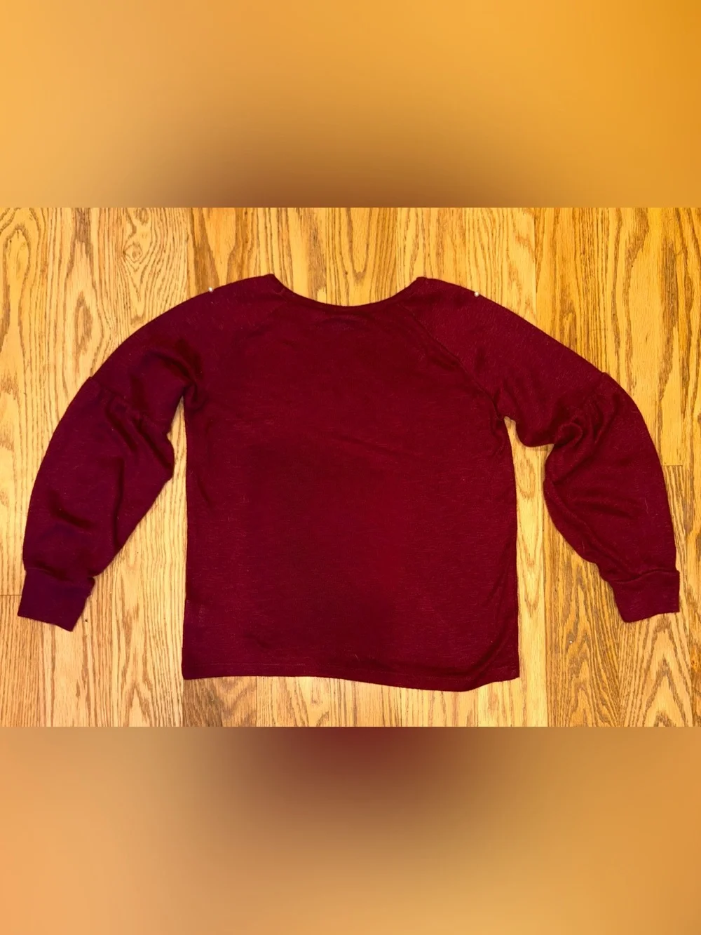 The Children's Place Pearl Embellished Balloon Sleeve Top Maroon M 7/8